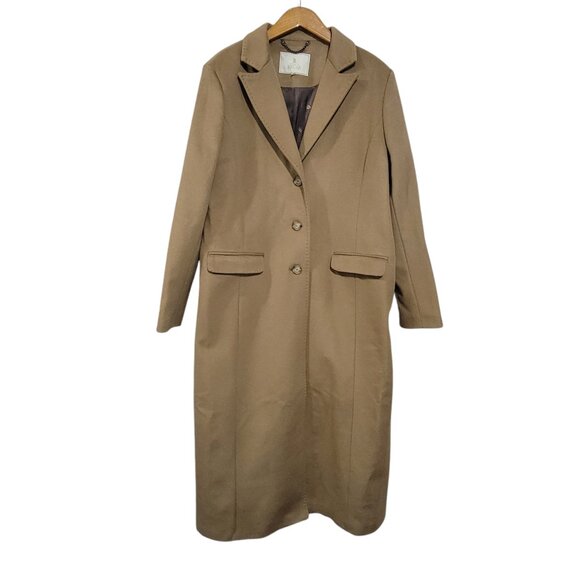 House of Bruar Single Breasted Overcoat Womens 20 UK Camel Wool Cashmere Luxury - Picture 1 of 10